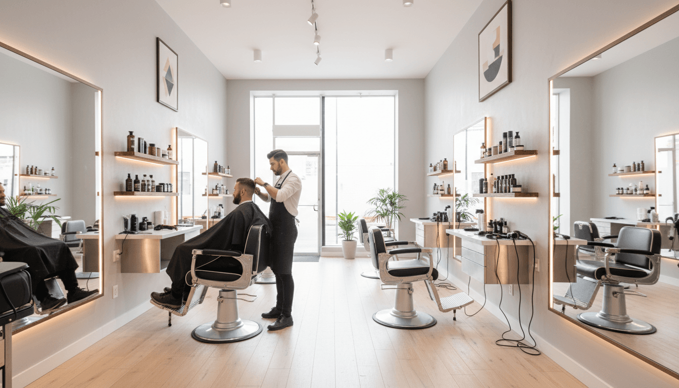 Moderner Barbershop mit professionellem Barber und sauberer Atmosphäre in Hamburg